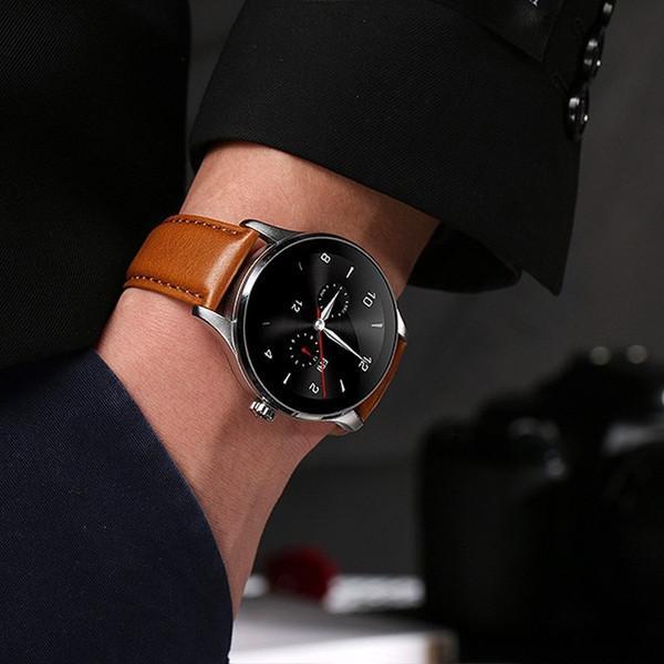 Clearance Smart Watch For iOS and Android with Heart Rate Monitor and Bluetooth - Leather
