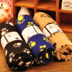 Paw Print Soft Warm Blanket Pet Bed Sofa